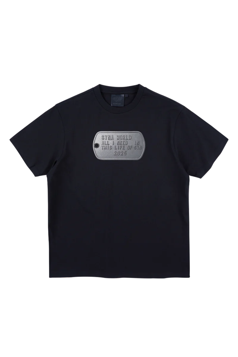 LIFE OF SYN DOG TAG PRINTED TEE – BLACK/SILVER LIFE OF SYN DOG TAG PRINTED TEE – BLACK/SILVER