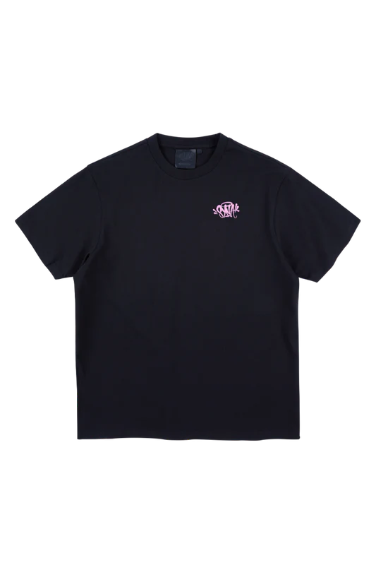 SYNA CORE EMBROIDERED T-SHIRT BLACK/PINK SYNA CORE EMBROIDERED T-SHIRT BLACK/PINK
