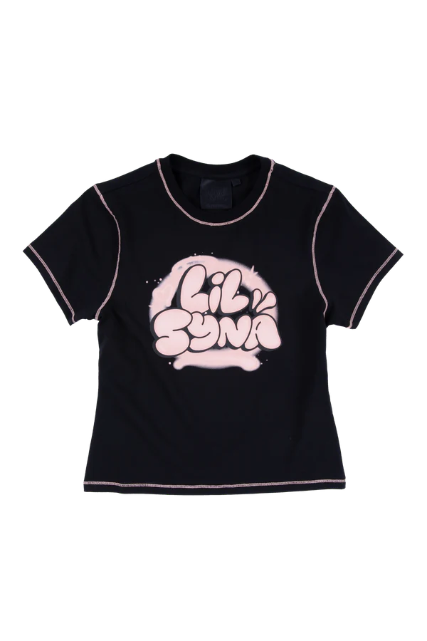 WOMEN’S LIL SYNA SPRAY TEE – BLACK/ROSE GOLD WOMEN’S LIL SYNA SPRAY TEE – BLACK/ROSE GOLD
