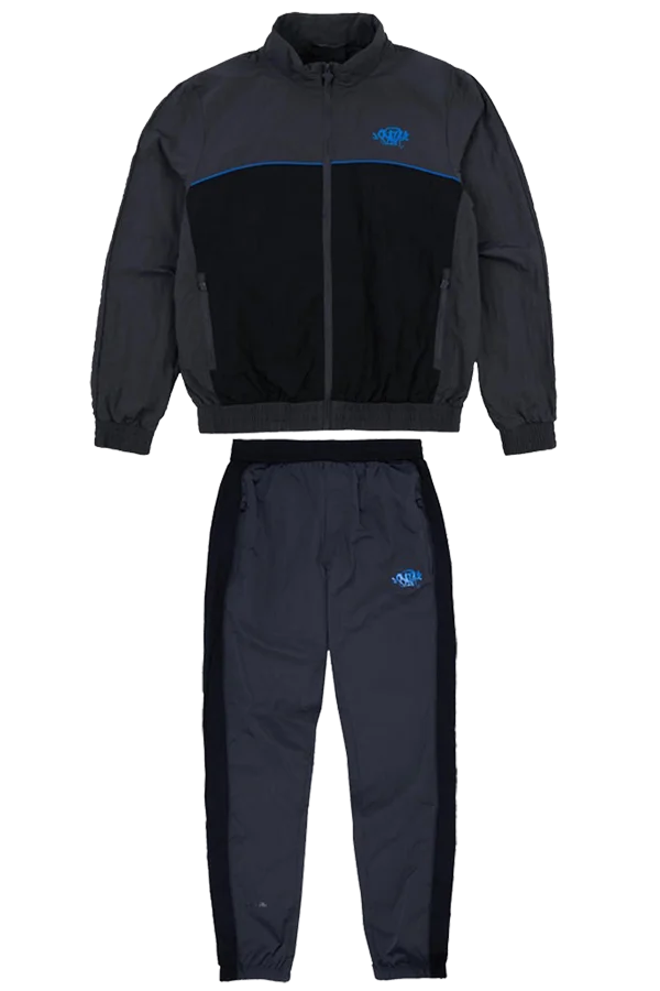 Syna World Shell Tracksuit – Grey/Black/Blue Syna World Shell Tracksuit – Grey/Black/Blue