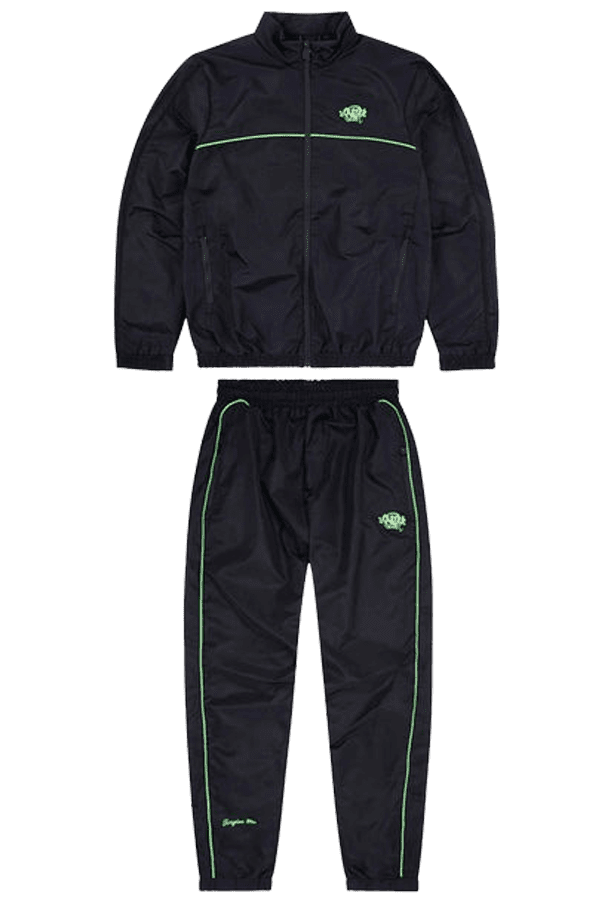 Syna World Shell Tracksuit – Black/Noen Green Syna World Shell Tracksuit – Black/Noen Green